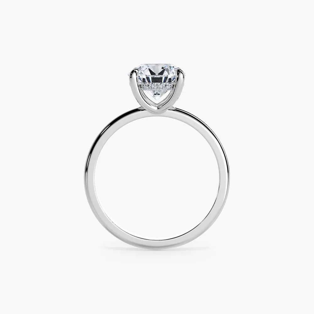 The Hidden Halo Plain Band Lab Diamond Engagement Ring sold by Promise By Effy product image thumbnail 3