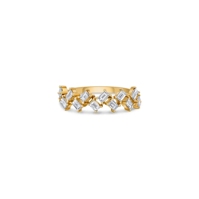 Double Zig Zag Ring with Baguette Lab Diamonds sold by Promise By Effy