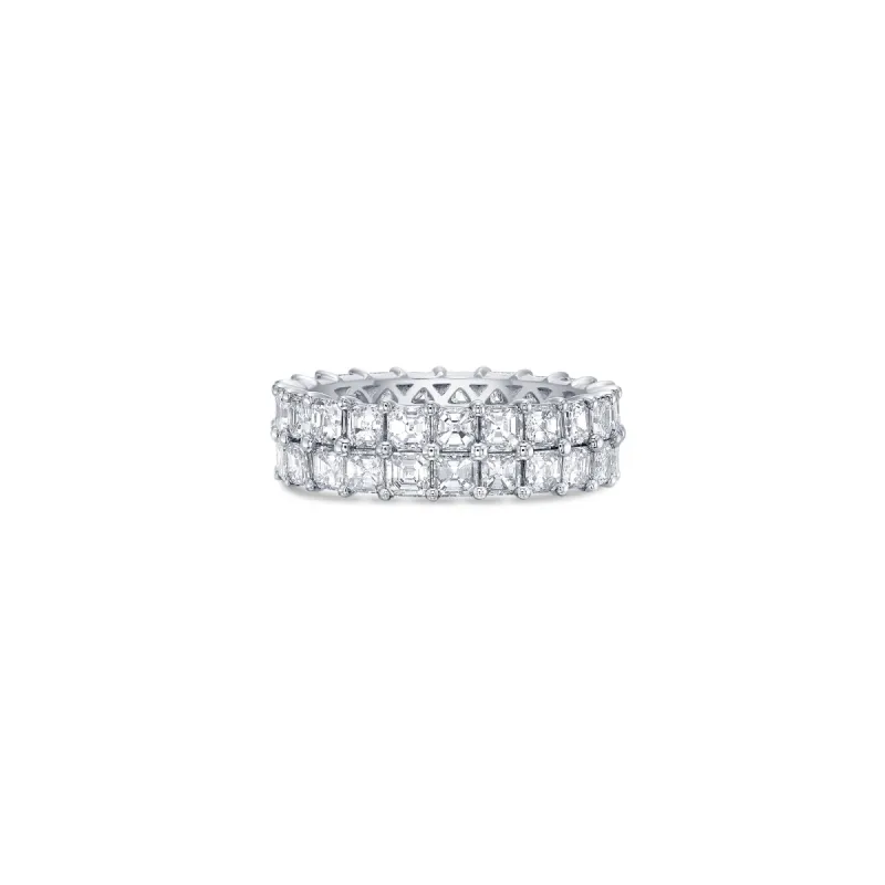 Two Row Eternity Band with Asscher Cut Lab Diamonds sold by Promise By Effy