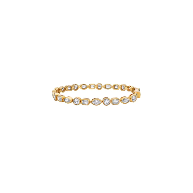 Mix Shape Bezel Tennis Bracelet with Lab Diamonds made by Promise By Effy