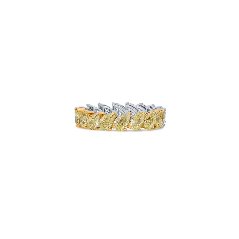 Half & Half Eternity Band with Yellow and White Pear Cut Diamonds sold by Promise By Effy