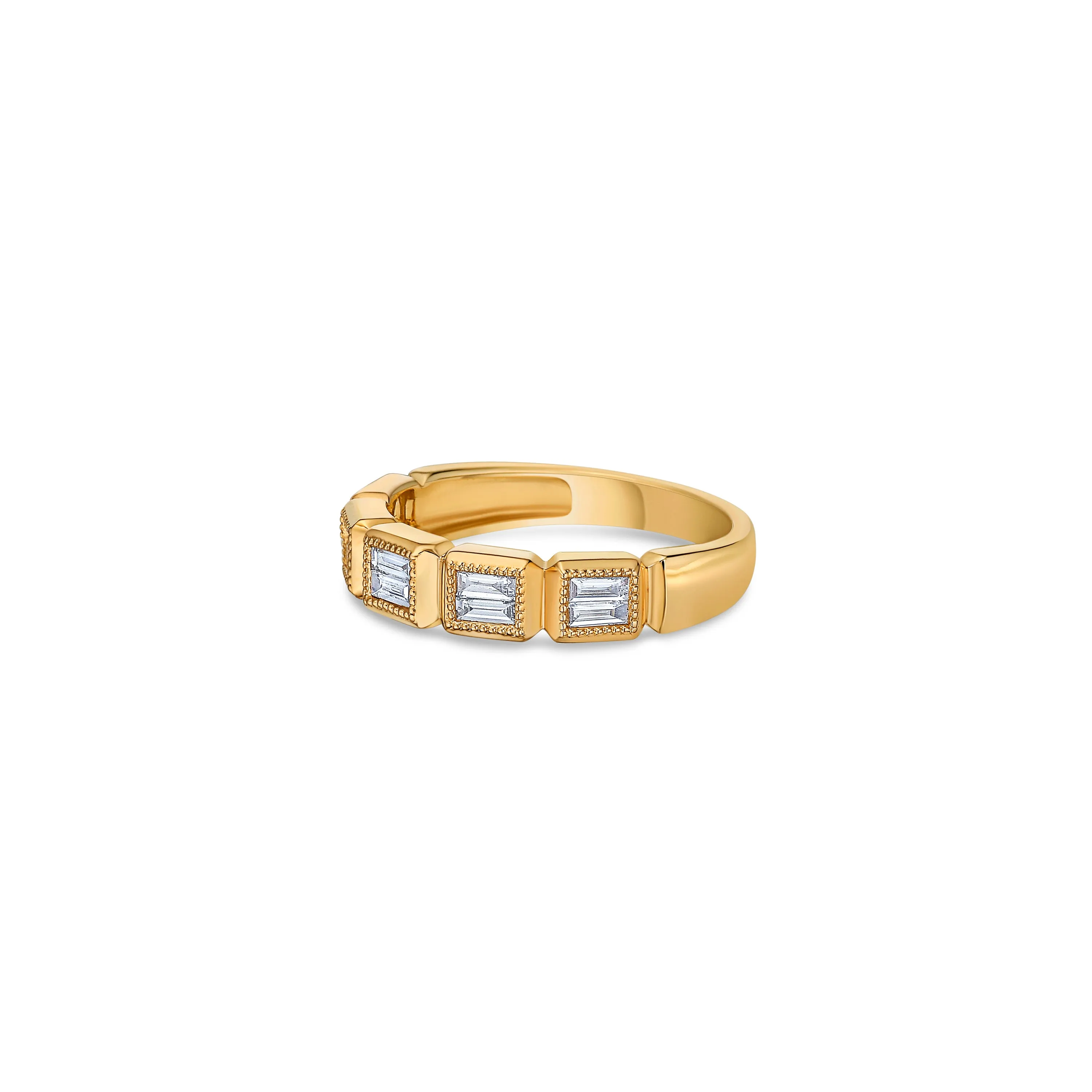 Square Bezel Ring in Yellow Gold with Diamonds sold by Promise By Effy product image thumbnail 4