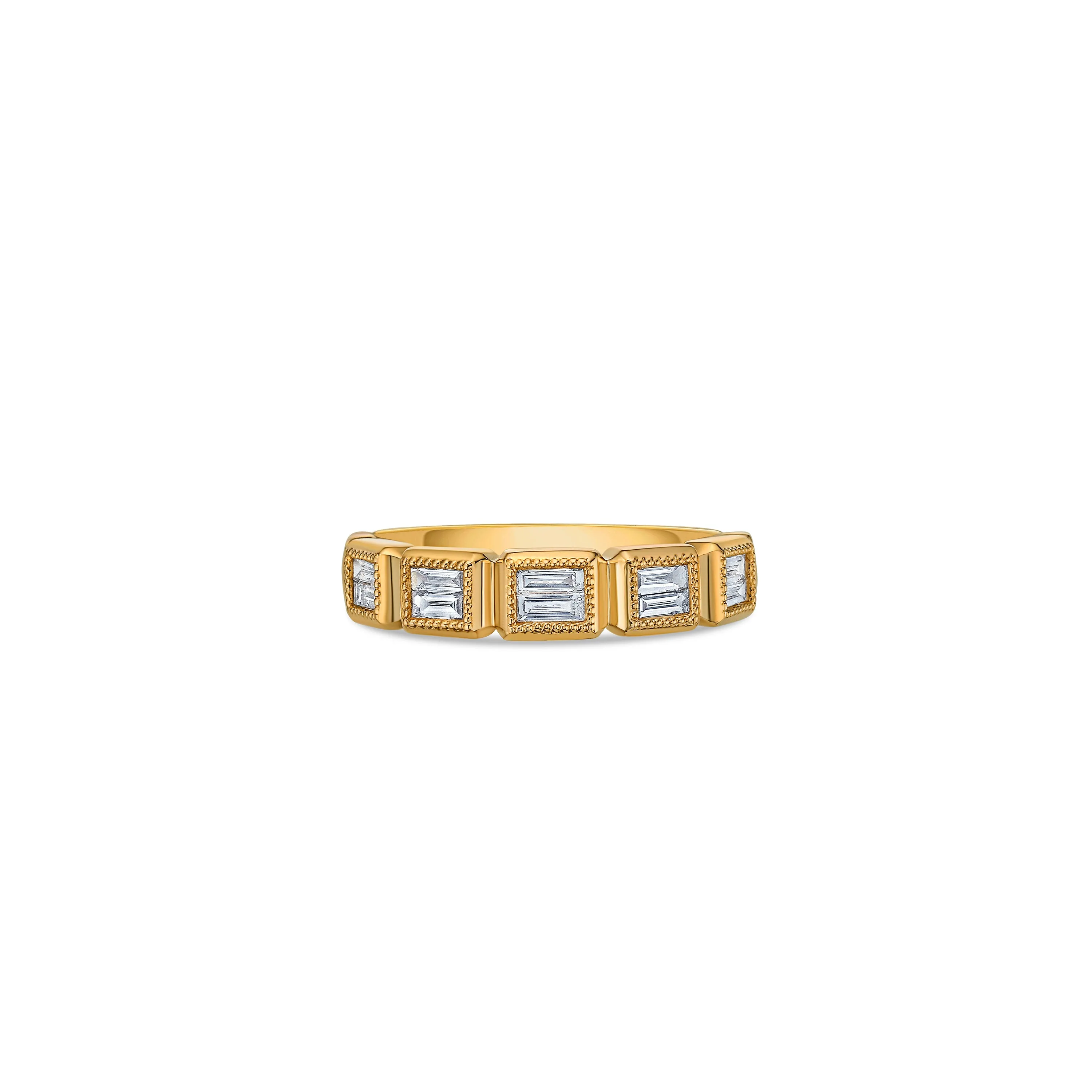 Square Bezel Ring in Yellow Gold with Diamonds sold by Promise By Effy