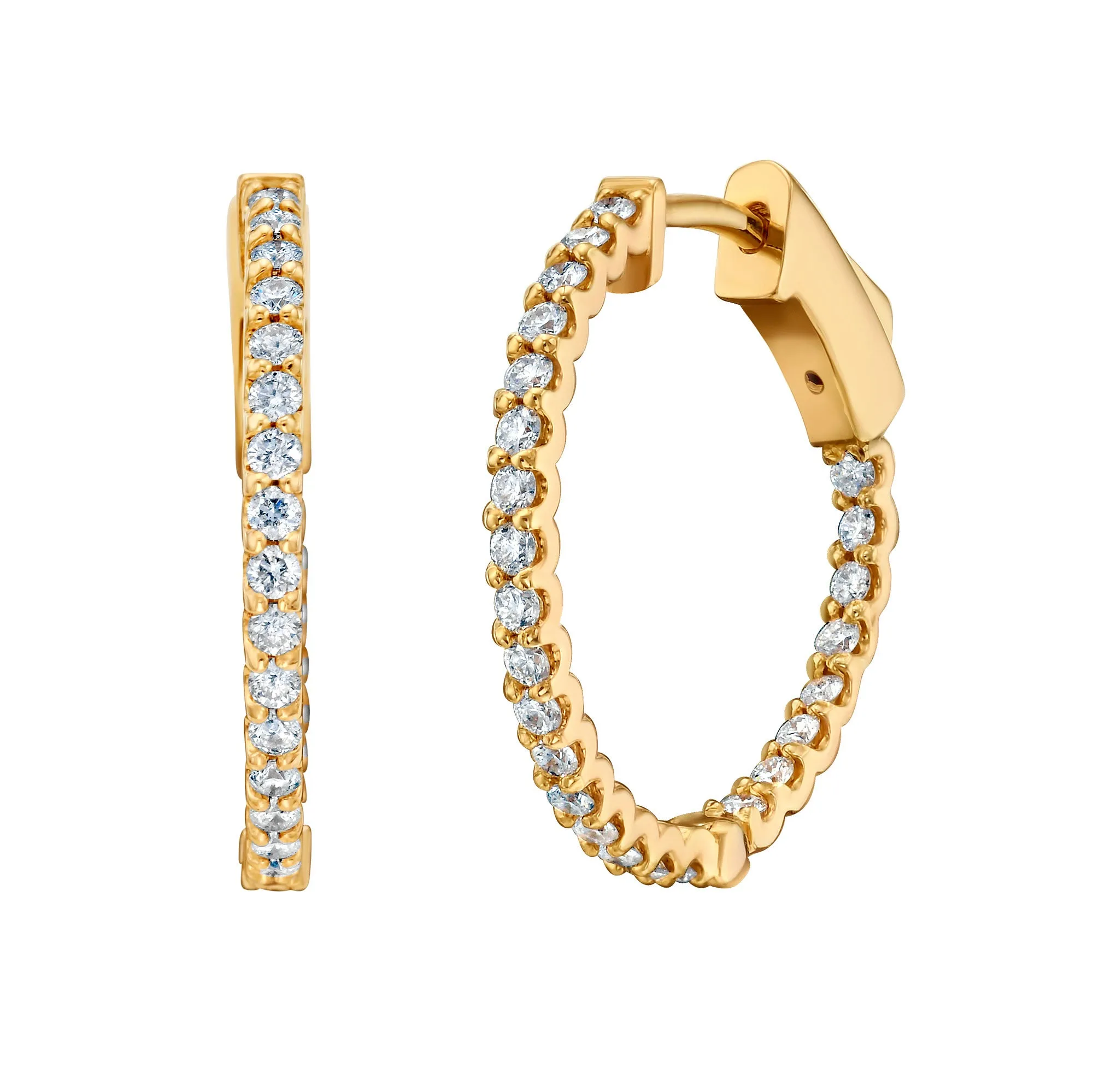 Hoops in Yellow Gold with Diamonds sold by Promise By Effy