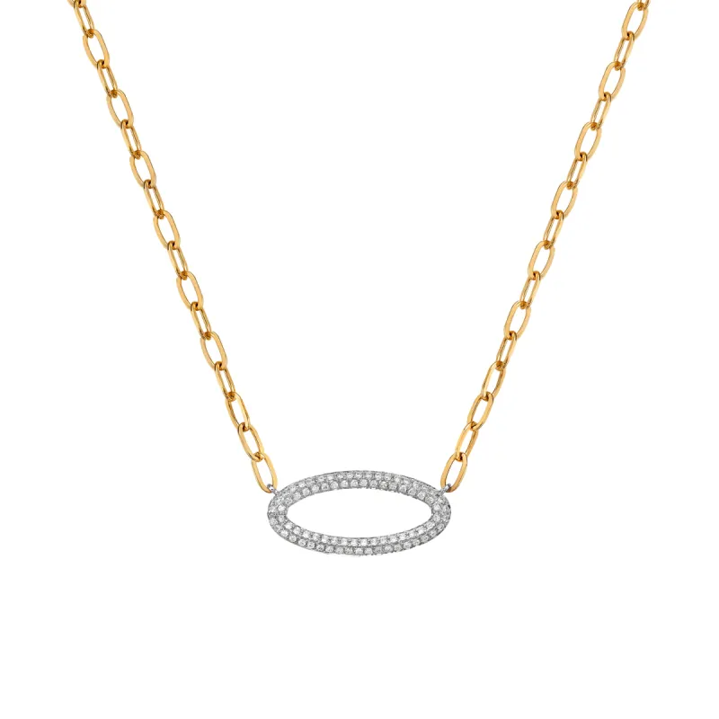 Loop Necklace in Yellow and White Gold with Diamonds sold by Promise By Effy