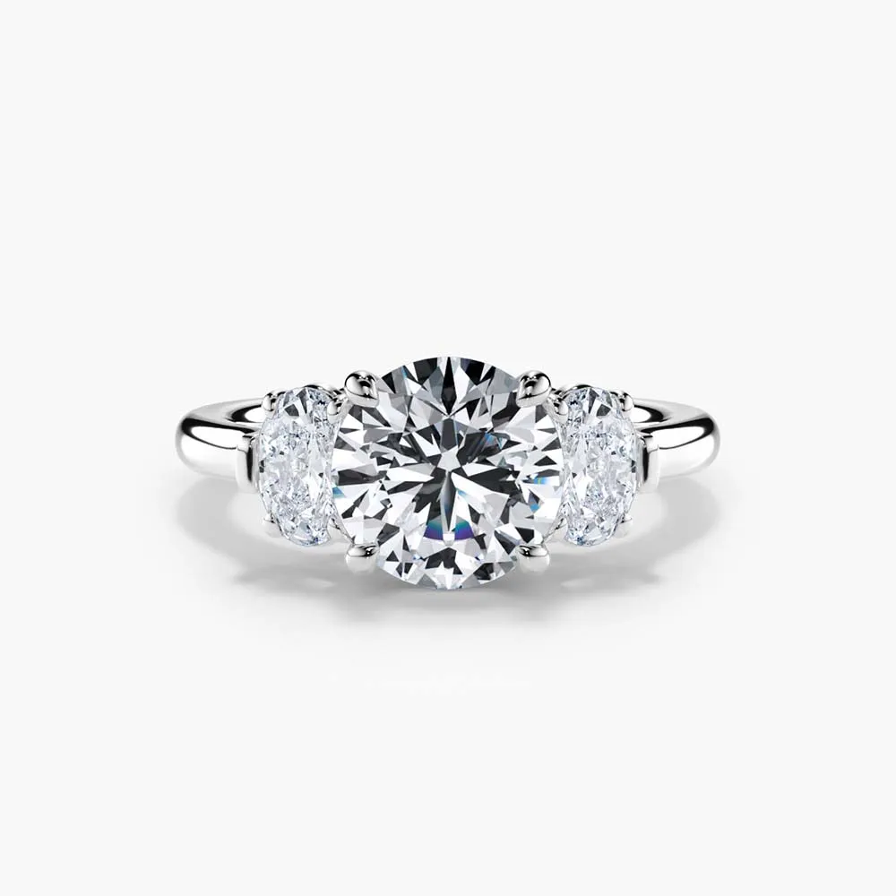 The Oval Three Stone Lab Diamond Engagement Ring sold by Promise By Effy