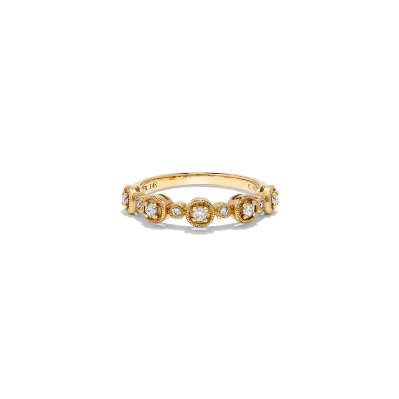 Chain Ring in Yellow Gold with Diamonds sold by Promise By Effy
