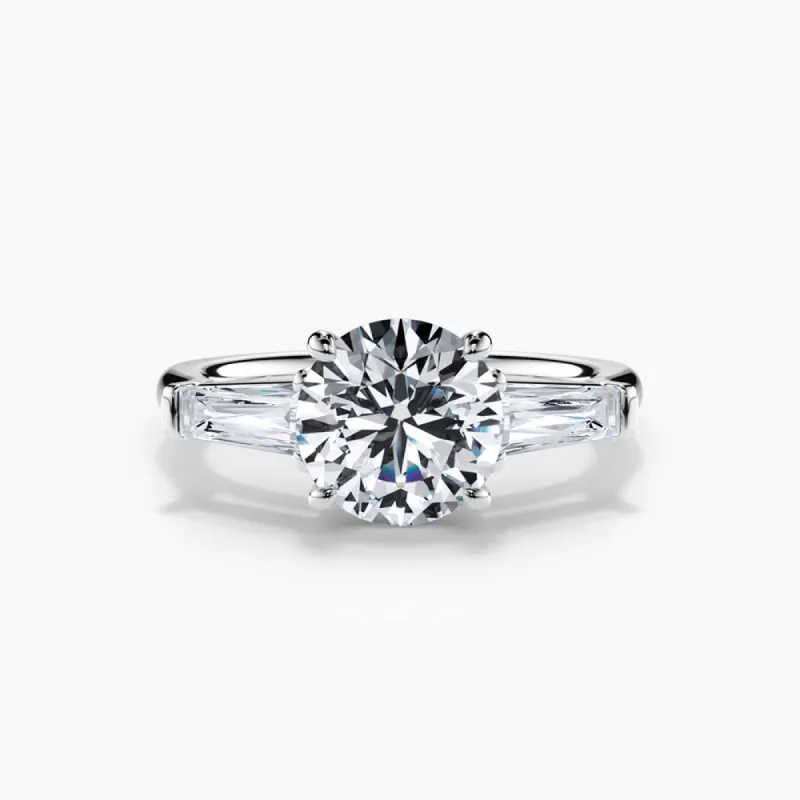The Tapered Baguette Three Stone Lab Diamond Engagement Ring sold by Promise By Effy