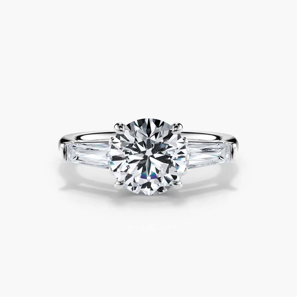 The Tapered Baguette Three Stone Lab Diamond Engagement Ring sold by Promise By Effy