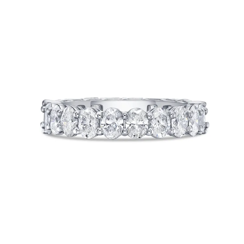 Half & Half Eternity Band with Emerald and Round Cut Diamonds made by Promise By Effy