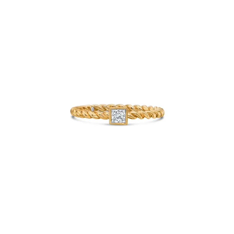 Twist Stacking Ring with Princess Lab Diamond sold by Promise By Effy