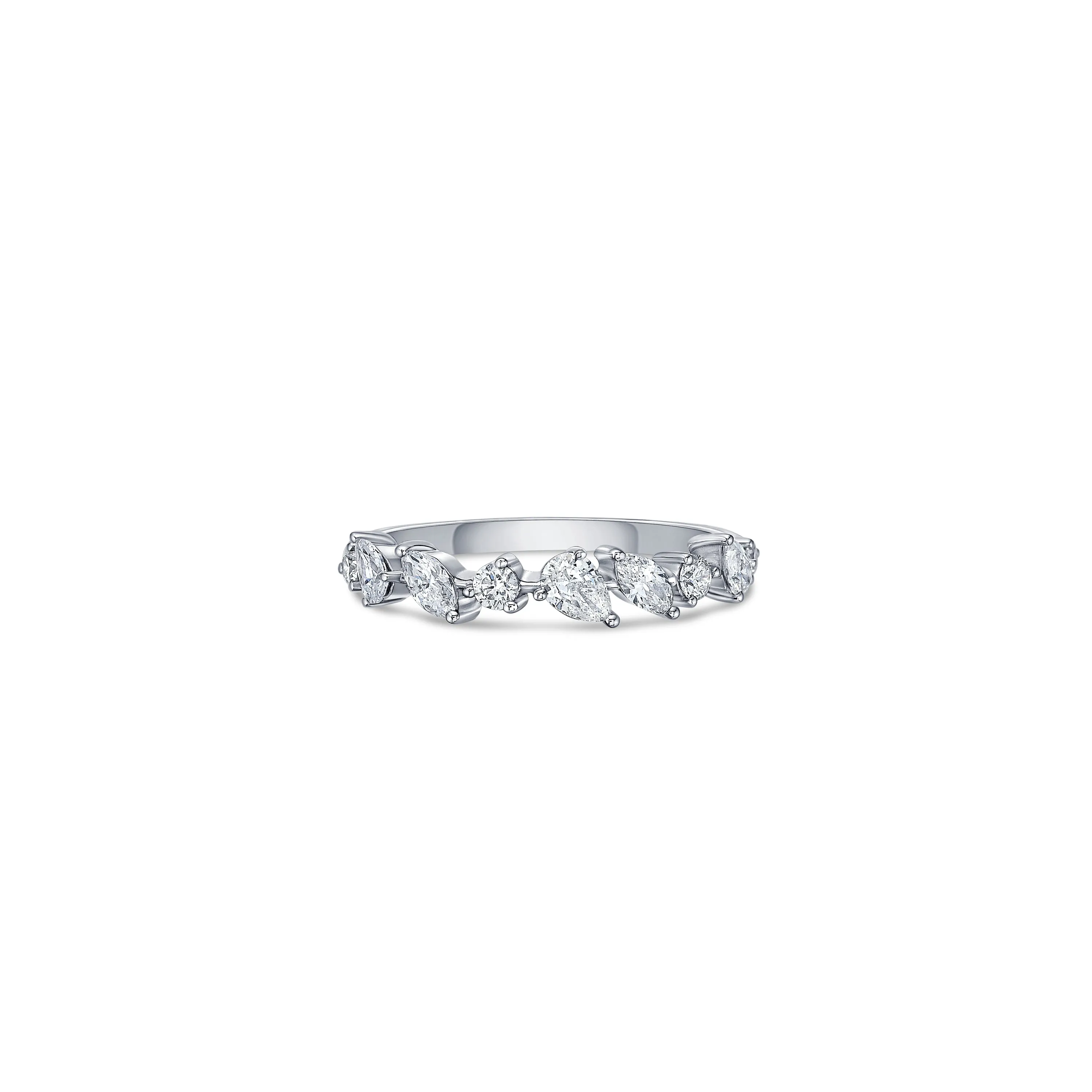 Mixed Shape Ring in White Gold with Diamond sold by Promise By Effy