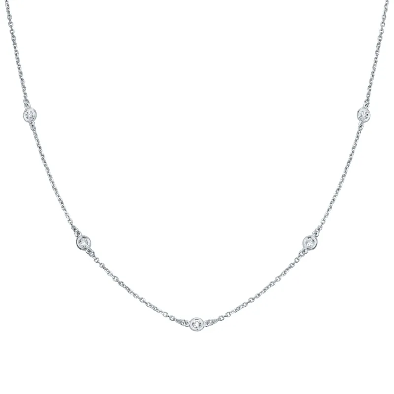 Dots Necklace in White Gold with Diamonds sold by Promise By Effy