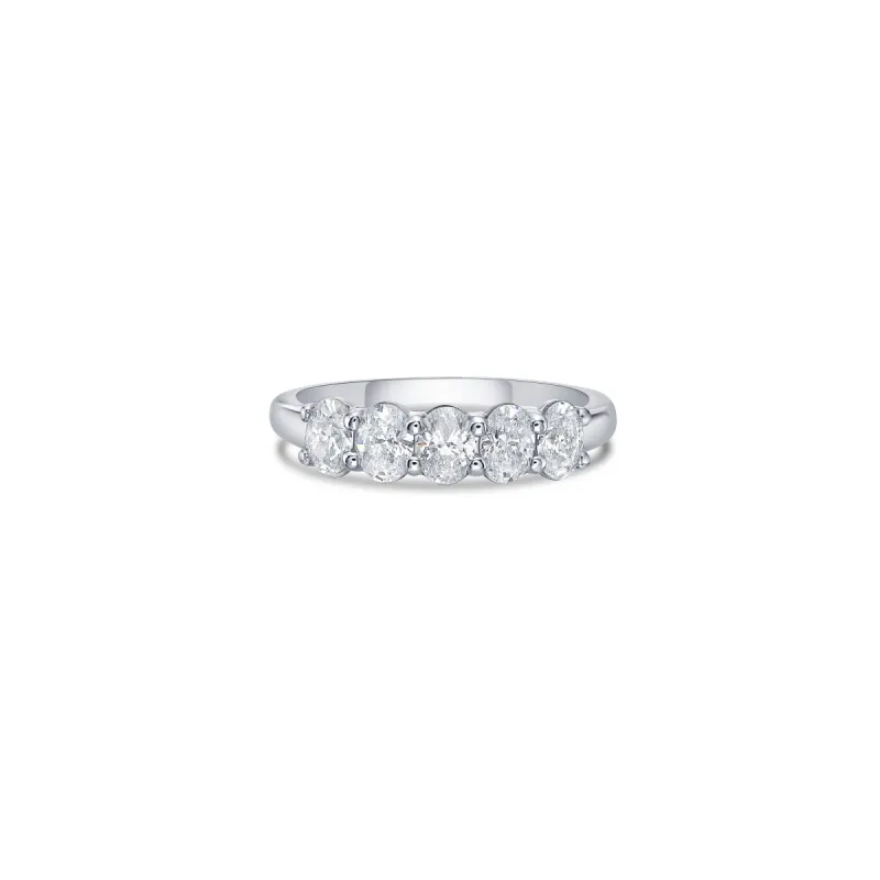 Five Stone Slim Band with Oval Cut Lab Diamonds sold by Promise By Effy
