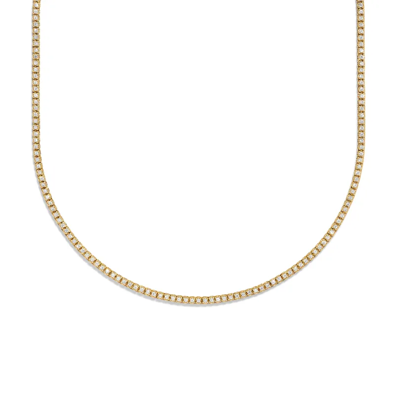Pixel Tennis Necklace in Yellow Gold with Diamonds sold by Promise By Effy