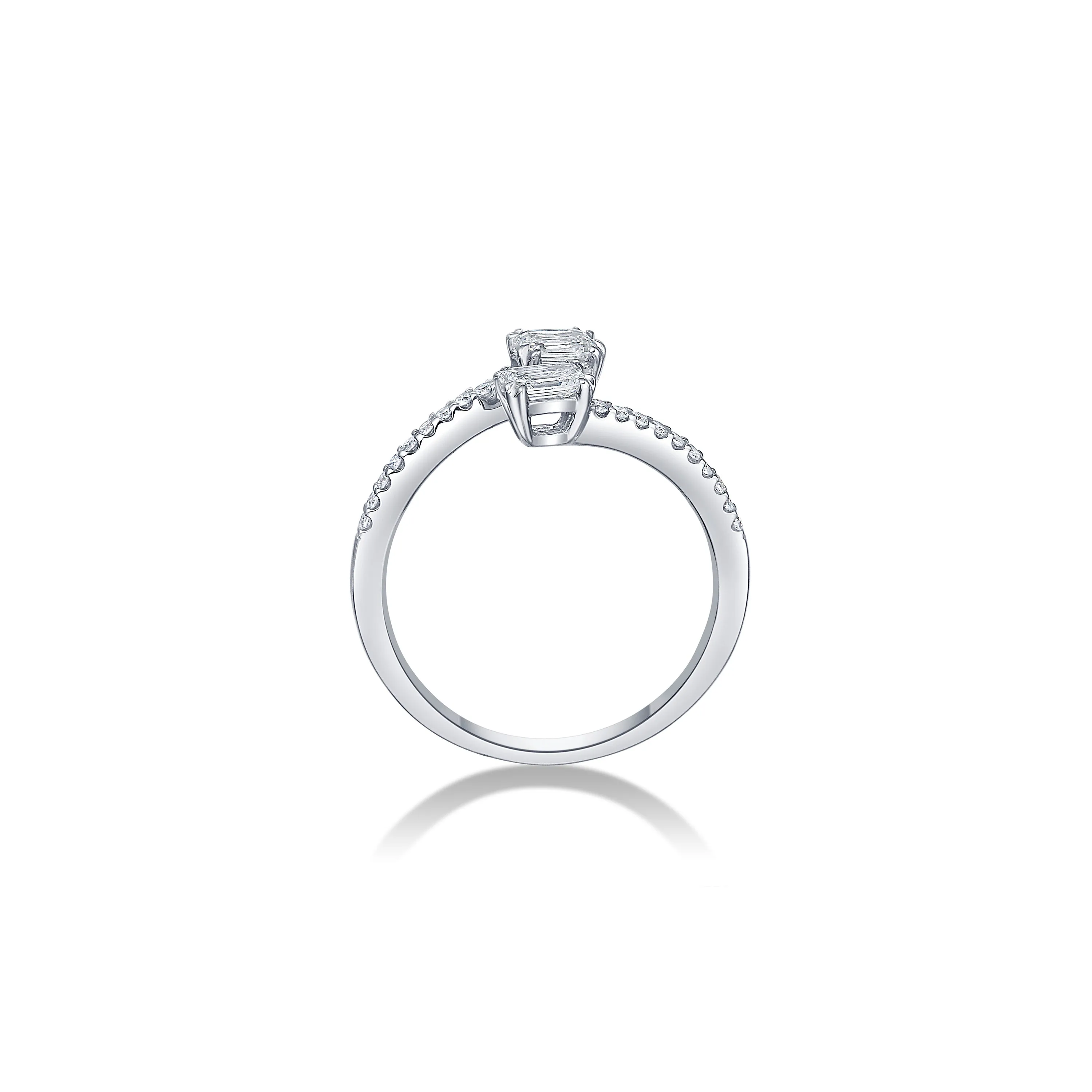 Open Bypass Ring in White Gold with Diamonds sold by Promise By Effy product image thumbnail 4