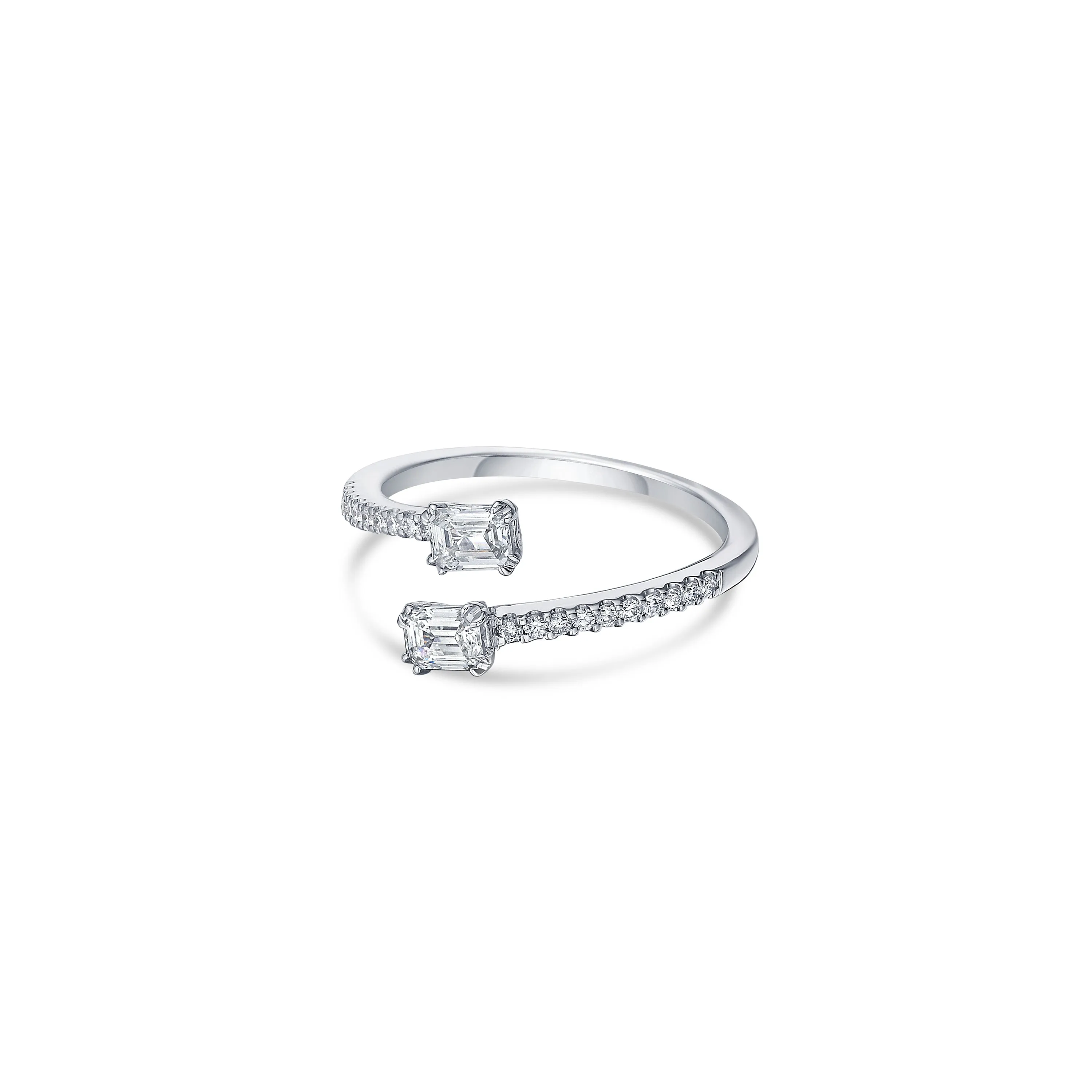 Open Bypass Ring in White Gold with Diamonds sold by Promise By Effy product image thumbnail 3
