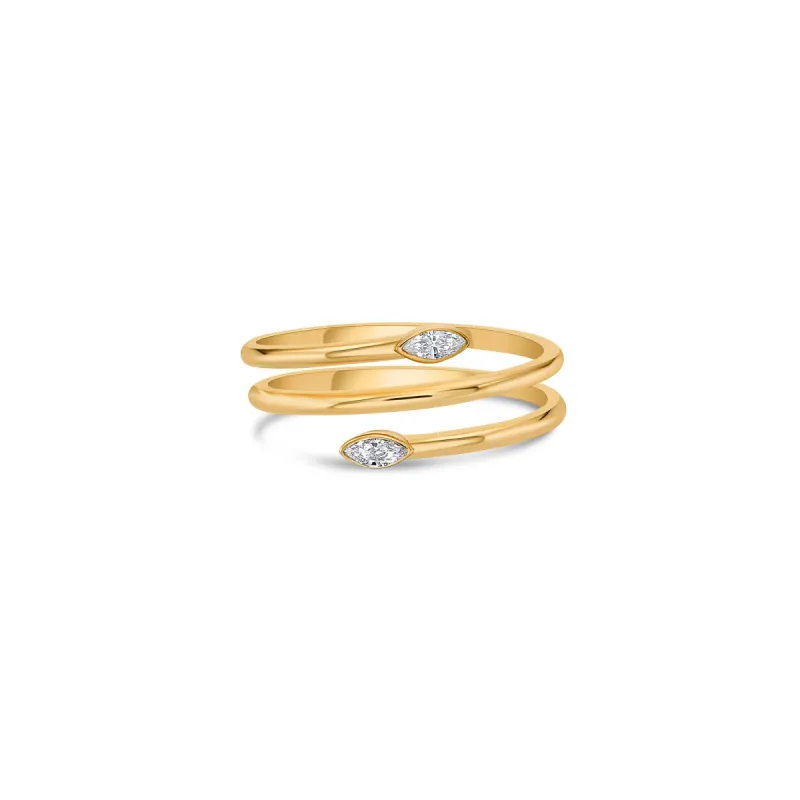 Duo Spiral Ring with Marquise Lab Diamonds sold by Promise By Effy