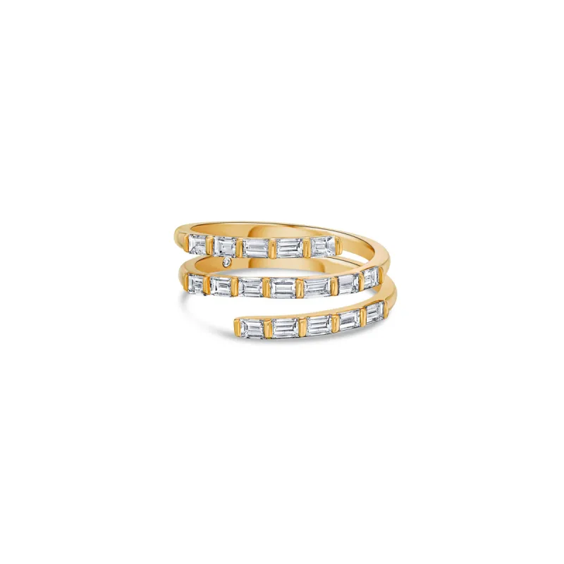 Dashes Spiral Ring with Baguette Lab Diamonds sold by Promise By Effy