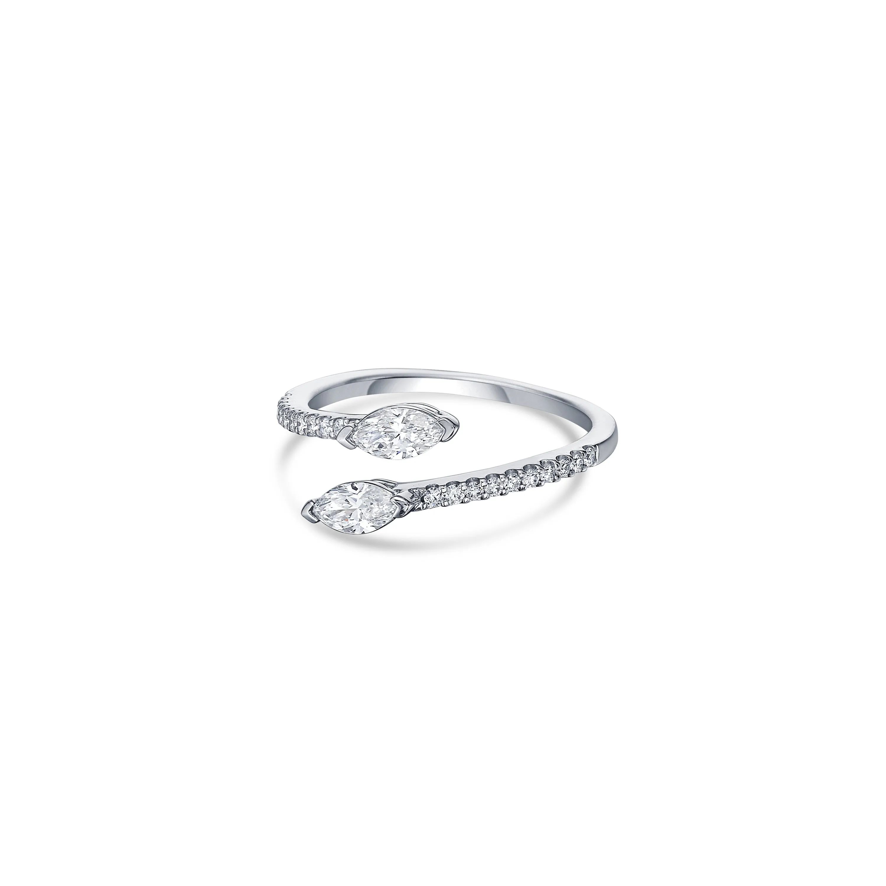 Open Bypass Ring in White Gold with Diamonds sold by Promise By Effy product image thumbnail 4
