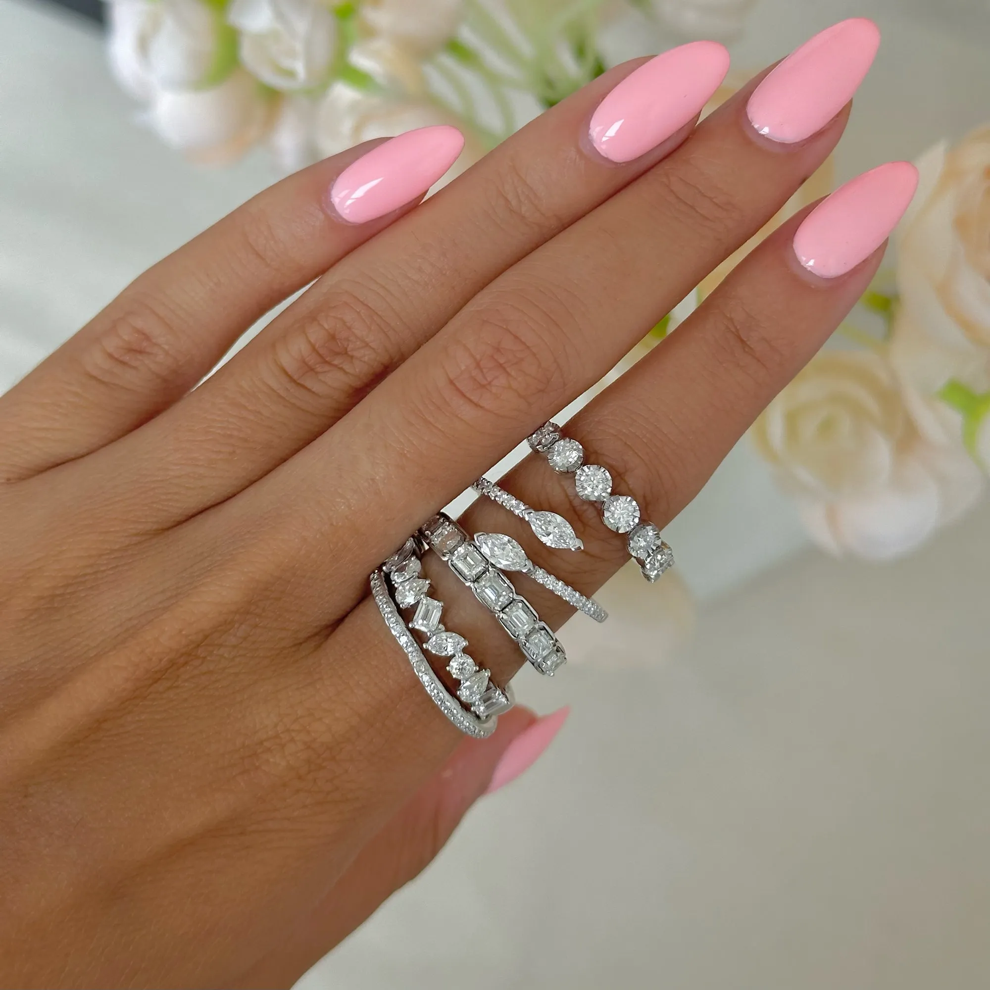 Open Bypass Ring in White Gold with Diamonds sold by Promise By Effy product image thumbnail 2