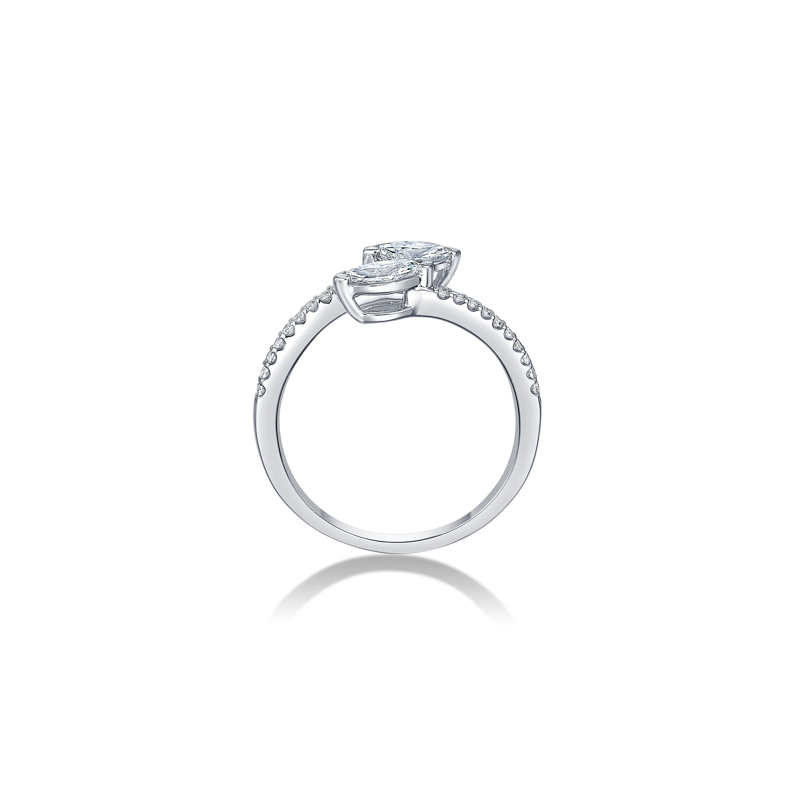 Open Bypass Ring in White Gold with Diamonds sold by Promise By Effy product image thumbnail 5