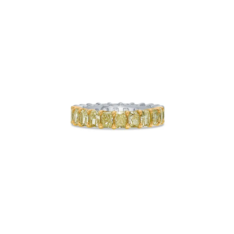 Half & Half Classic Eternity Band with Yellow and White Diamonds made by Promise By Effy