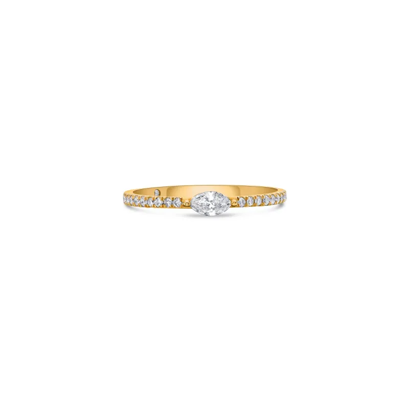 Line Pavé Stacking Ring with Marquise and Round Lab Diamonds sold by Promise By Effy