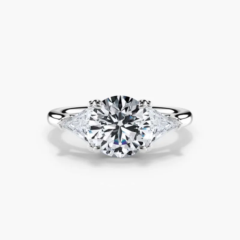 The Triangle Three Stone Lab Diamond Engagement Ring sold by Promise By Effy