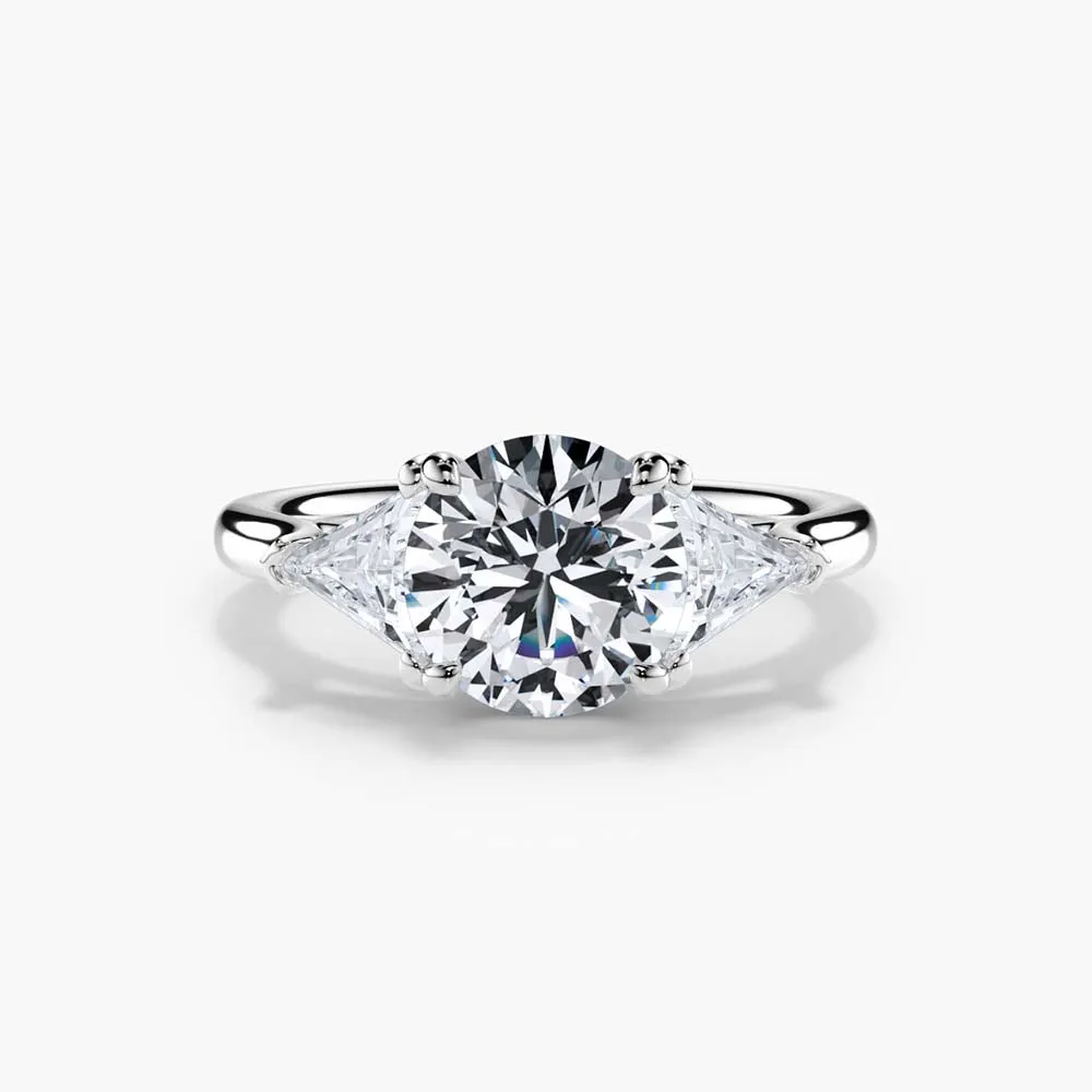 The Triangle Three Stone Lab Diamond Engagement Ring sold by Promise By Effy