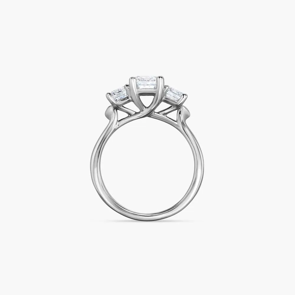 The Three Stone Emerald Lab Diamond Engagement Ring sold by Promise By Effy product image thumbnail 3