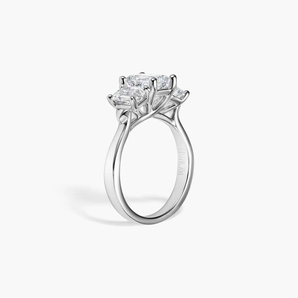 The Three Stone Emerald Lab Diamond Engagement Ring sold by Promise By Effy product image thumbnail 2