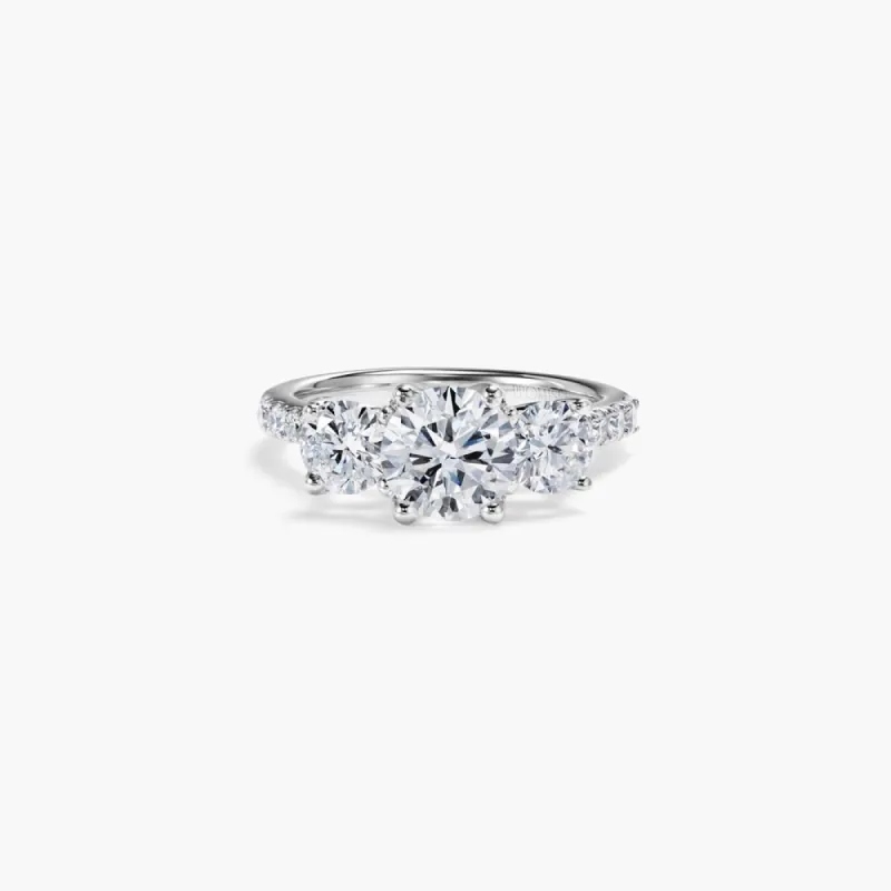 The Three Stone Round Brilliant Lab Diamond Engagement Ring sold by Promise By Effy