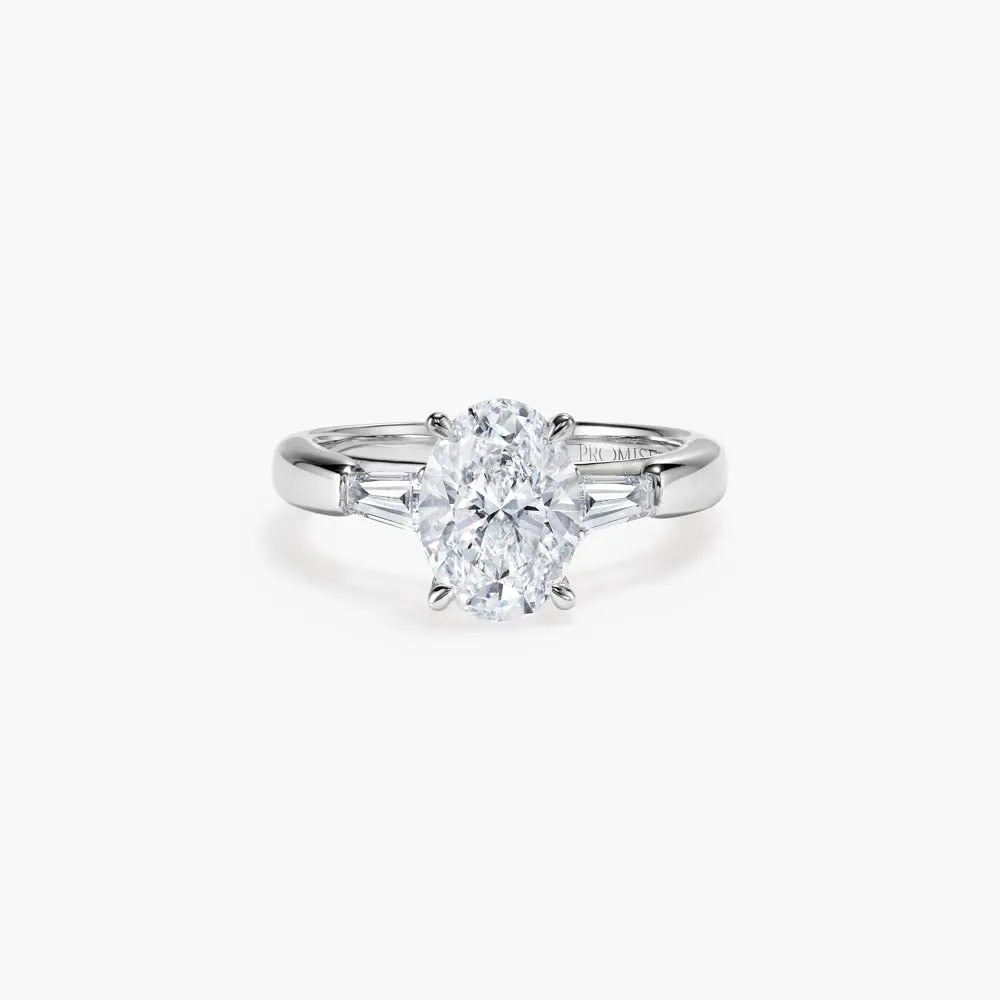 The Three Stone Oval Lab Diamond Engagement Ring sold by Promise By Effy