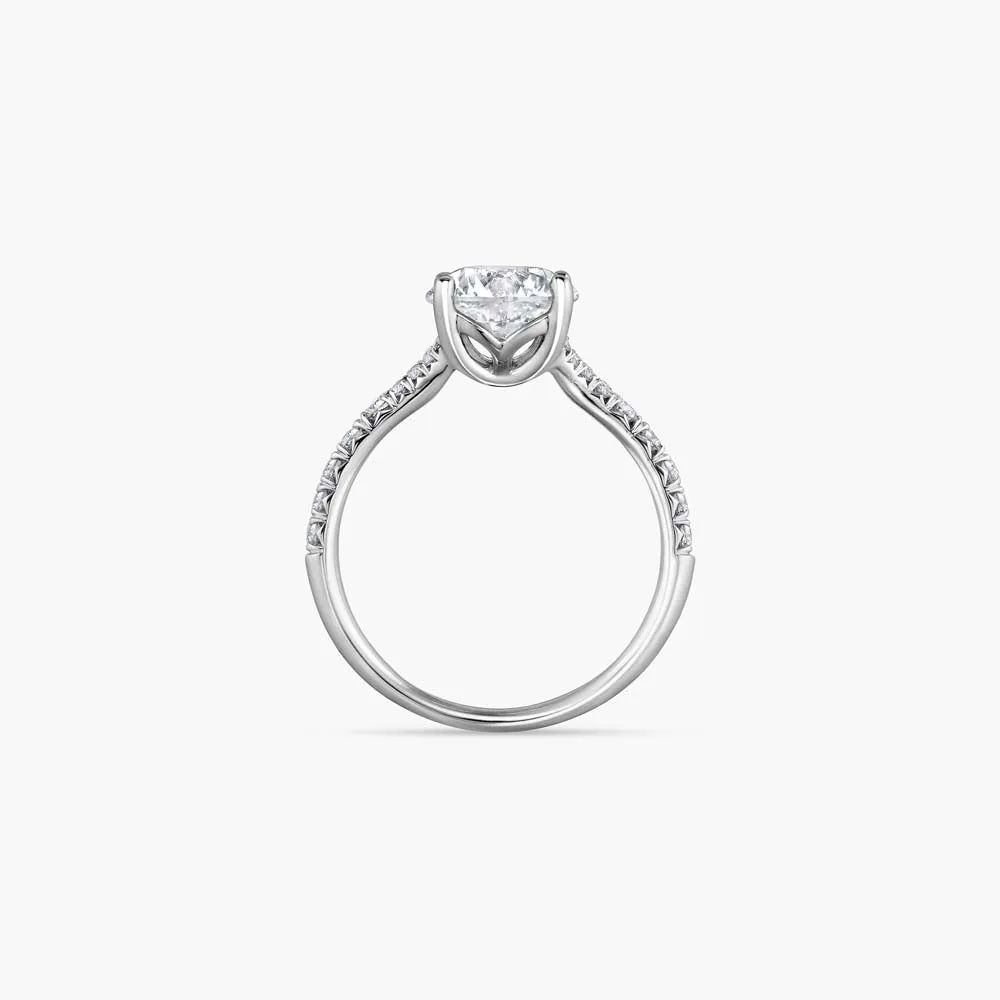 The Side Stone Half Pavé Band Round Brilliant Lab Diamond Engagement Ring sold by Promise By Effy product image thumbnail 3