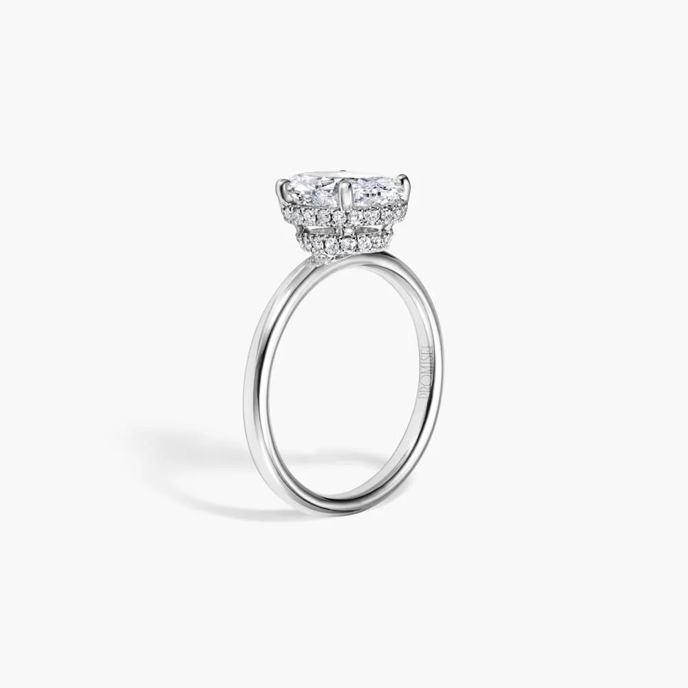 The Hidden Halo Pavé Oval Lab Diamond Engagement Ring sold by Promise By Effy product image thumbnail 2