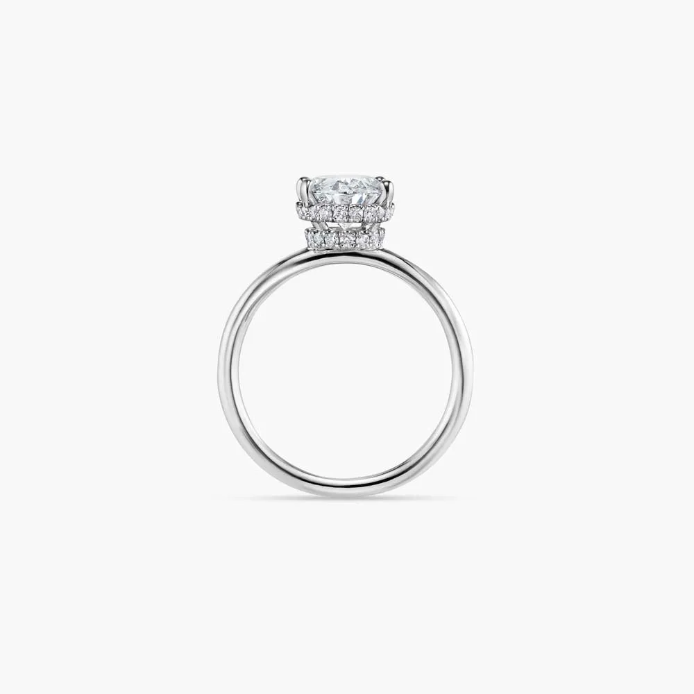 The Hidden Halo Pavé Oval Lab Diamond Engagement Ring sold by Promise By Effy product image thumbnail 3