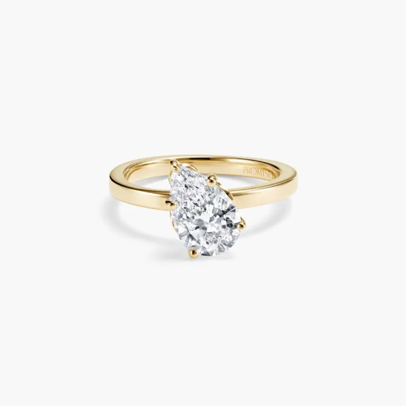 The Unique Tilt Pear Lab Diamond Engagement Ring sold by Promise By Effy