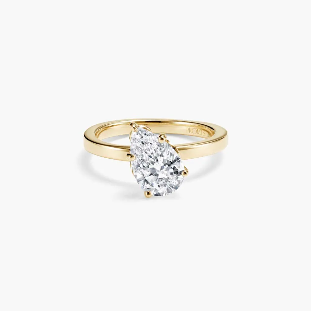The Unique Tilt Pear Lab Diamond Engagement Ring sold by Promise By Effy