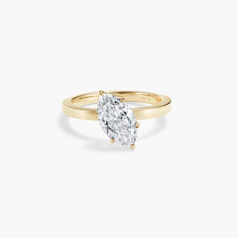 The Unique Tilt Marquise Lab Diamond Engagement Ring sold by Promise By Effy