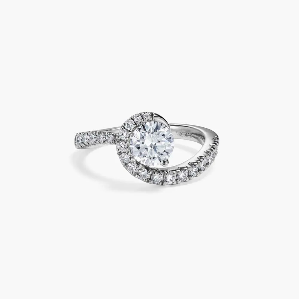 The Unique Swirl Round Brilliant Lab Diamond Engagement Ring sold by Promise By Effy