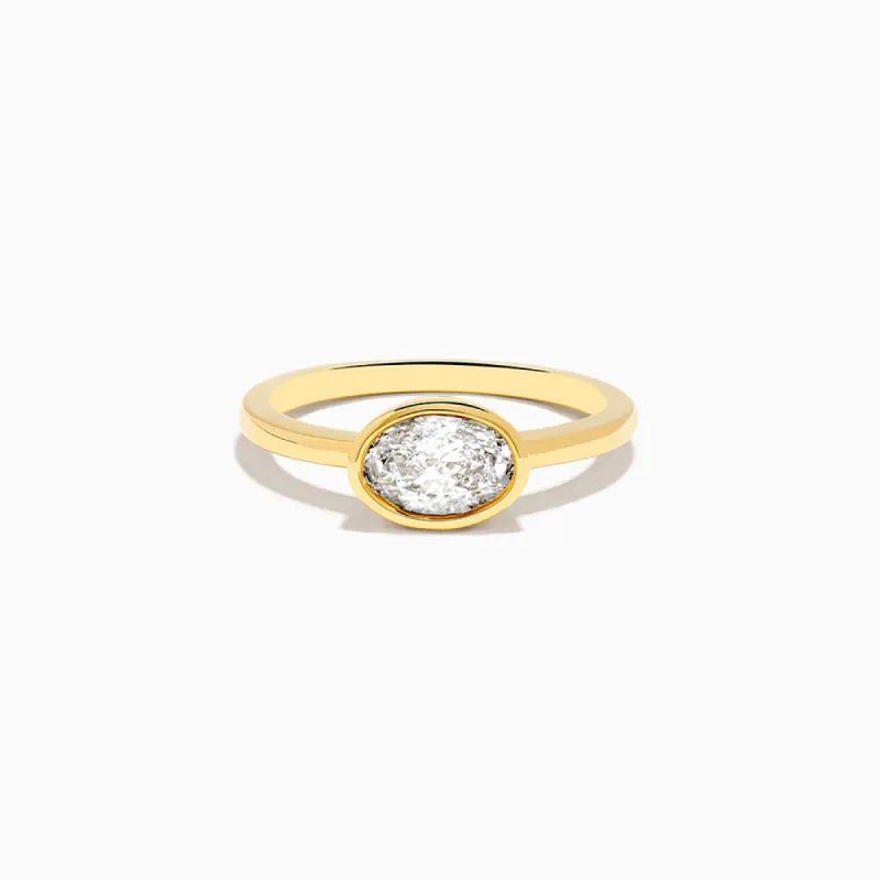 The East West Oval Bezel Ring sold by Promise By Effy