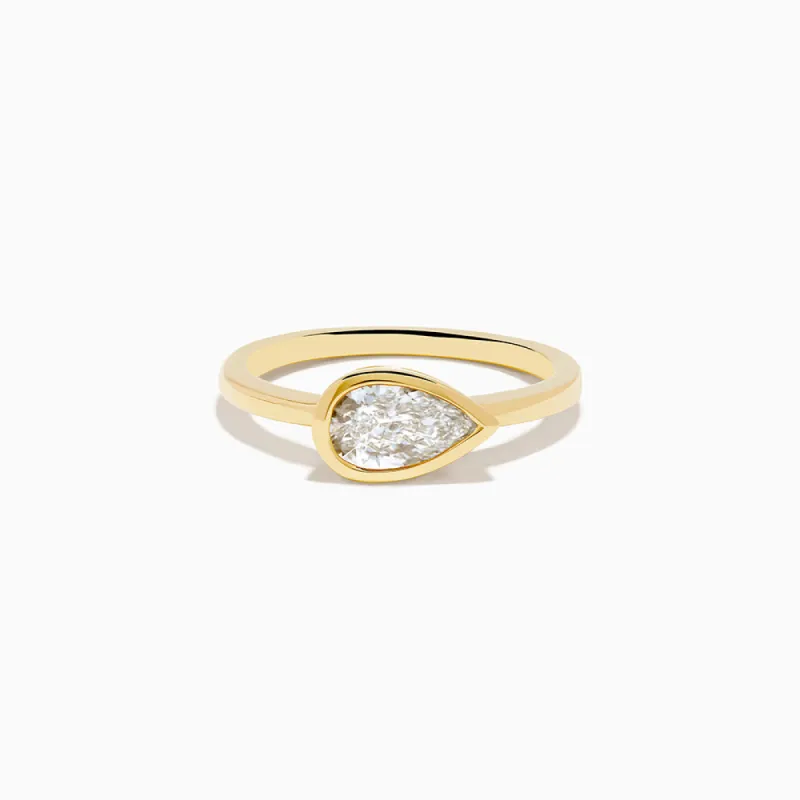 The East West Pear Bezel Ring sold by Promise By Effy