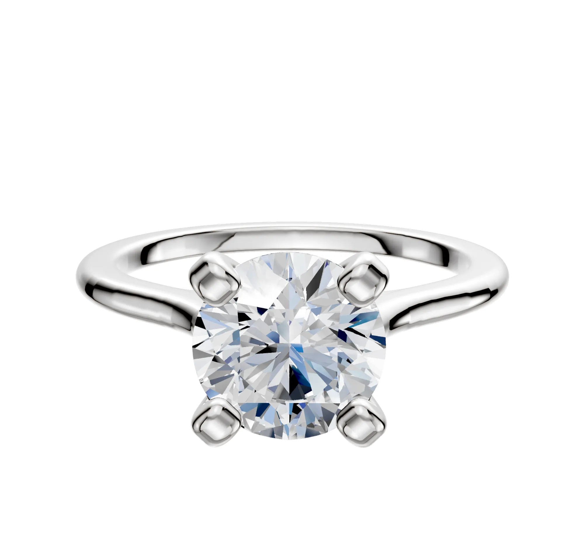 Platinum 4 Prong Cathedral Dome 1.5mm Engagement Ring sold by Promise By Effy