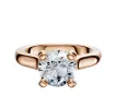 18K Rose Gold 4 Prong Cathedral Dome 3.0mm Engagement Ring sold by Promise By Effy