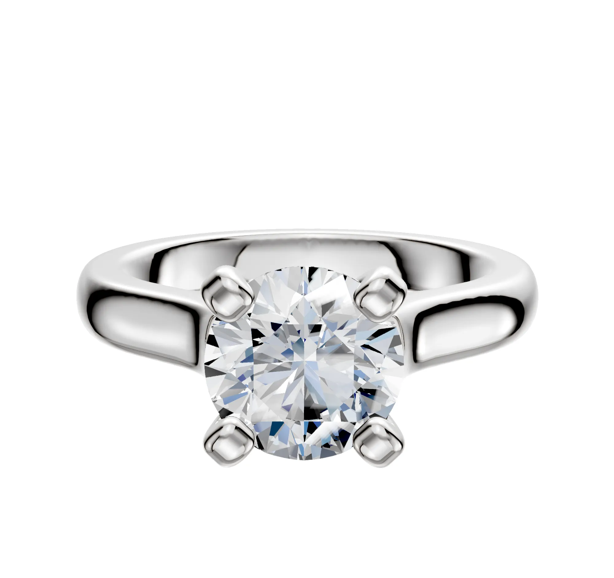 Platinum 4 Prong Cathedral Dome 3.0mm Engagement Ring sold by Promise By Effy