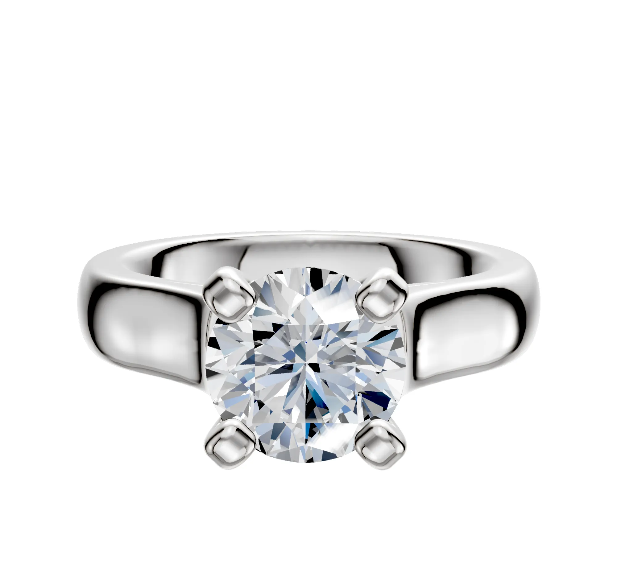 Platinum 4 Prong Cathedral Dome 4.0mm Engagement Ring sold by Promise By Effy