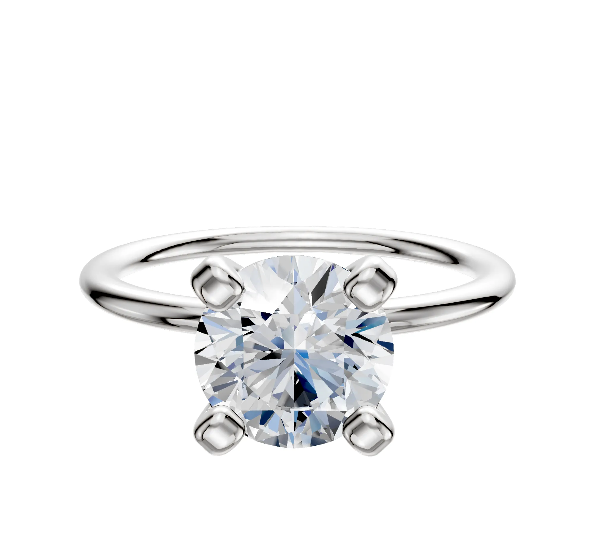 Platinum 4 Prong Classic Dome 1.5mm Engagement Ring sold by Promise By Effy