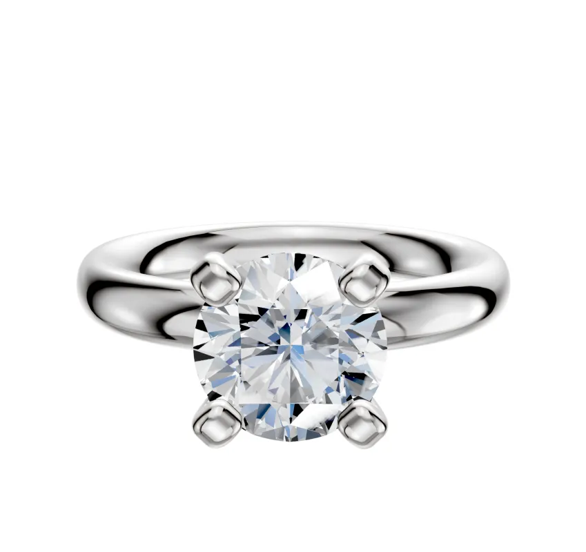 Platinum 4 Prong Classic Dome 3.0mm Engagement Ring sold by Promise By Effy