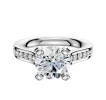 Platinum 4 Prong Cathedral Flat 1-Row-Pave 2.5mm Engagement Ring sold by Promise By Effy